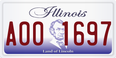 IL license plate A001697