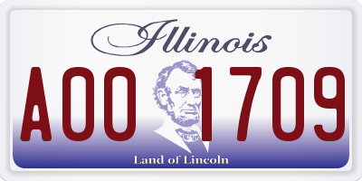 IL license plate A001709