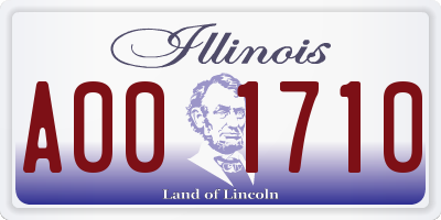 IL license plate A001710