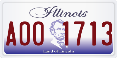 IL license plate A001713