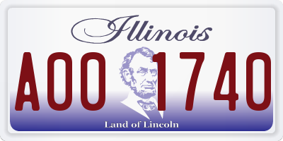 IL license plate A001740