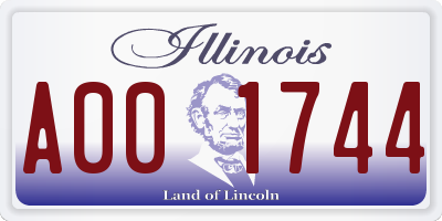 IL license plate A001744