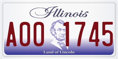 IL license plate A001745
