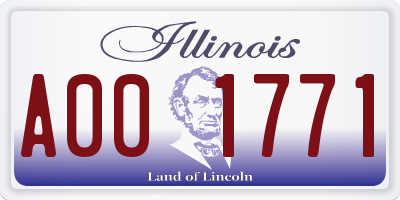 IL license plate A001771