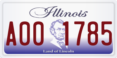 IL license plate A001785