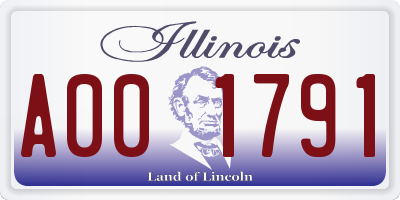 IL license plate A001791