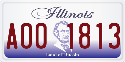 IL license plate A001813