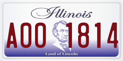 IL license plate A001814