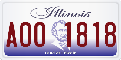 IL license plate A001818