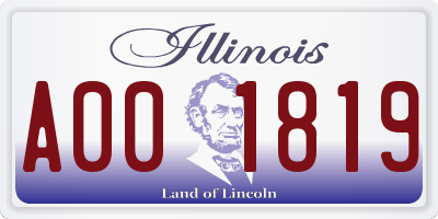 IL license plate A001819