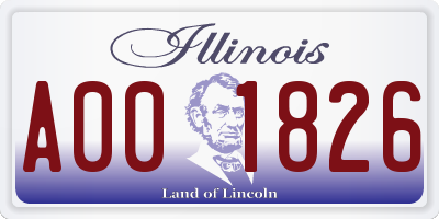 IL license plate A001826