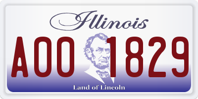 IL license plate A001829