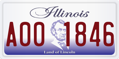 IL license plate A001846