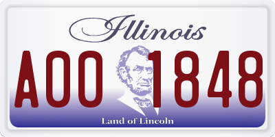 IL license plate A001848