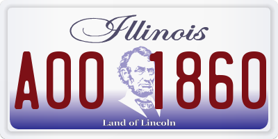 IL license plate A001860