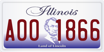 IL license plate A001866