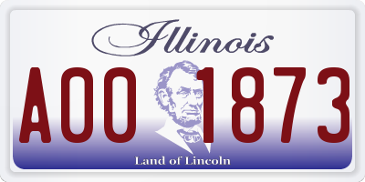 IL license plate A001873