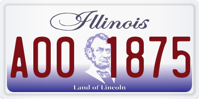 IL license plate A001875