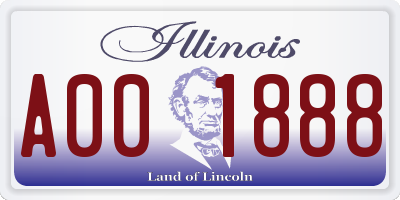 IL license plate A001888