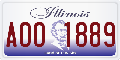 IL license plate A001889