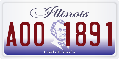 IL license plate A001891