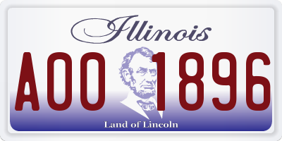 IL license plate A001896
