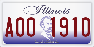 IL license plate A001910