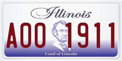 IL license plate A001911