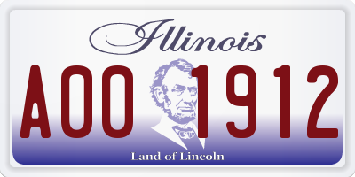 IL license plate A001912