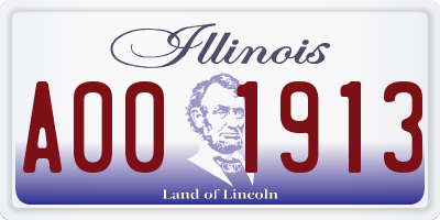 IL license plate A001913