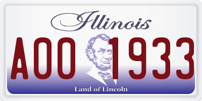 IL license plate A001933