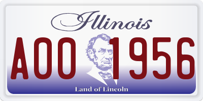 IL license plate A001956