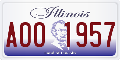 IL license plate A001957