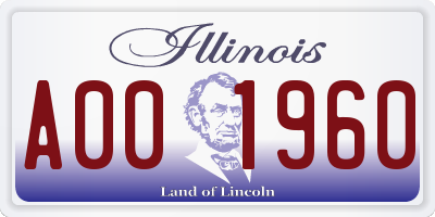 IL license plate A001960