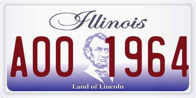 IL license plate A001964