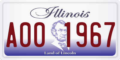 IL license plate A001967