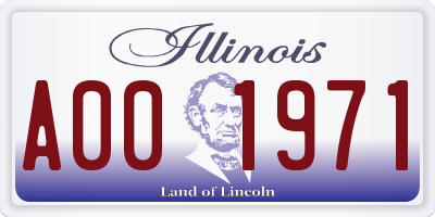 IL license plate A001971
