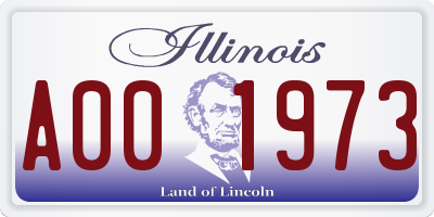 IL license plate A001973