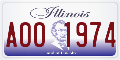 IL license plate A001974