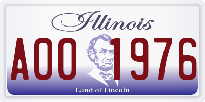 IL license plate A001976