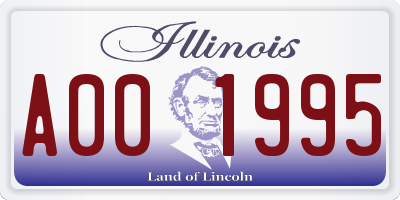 IL license plate A001995