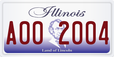 IL license plate A002004