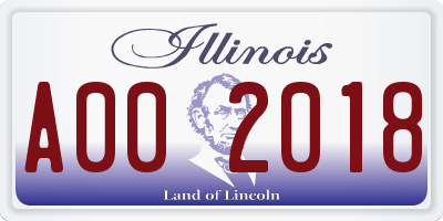 IL license plate A002018