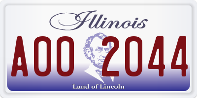 IL license plate A002044