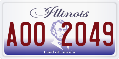 IL license plate A002049