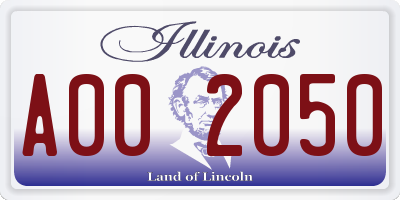 IL license plate A002050