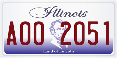 IL license plate A002051