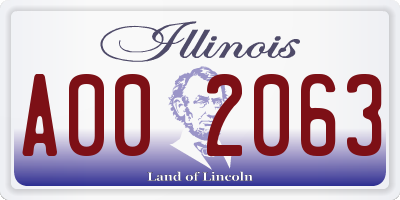 IL license plate A002063