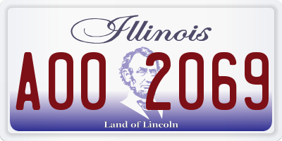 IL license plate A002069