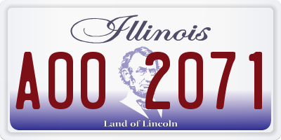 IL license plate A002071